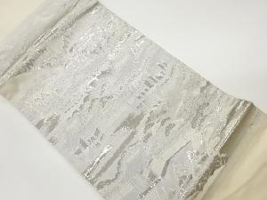 リサイクル　山並みに寺院・松模様織出し名古屋帯